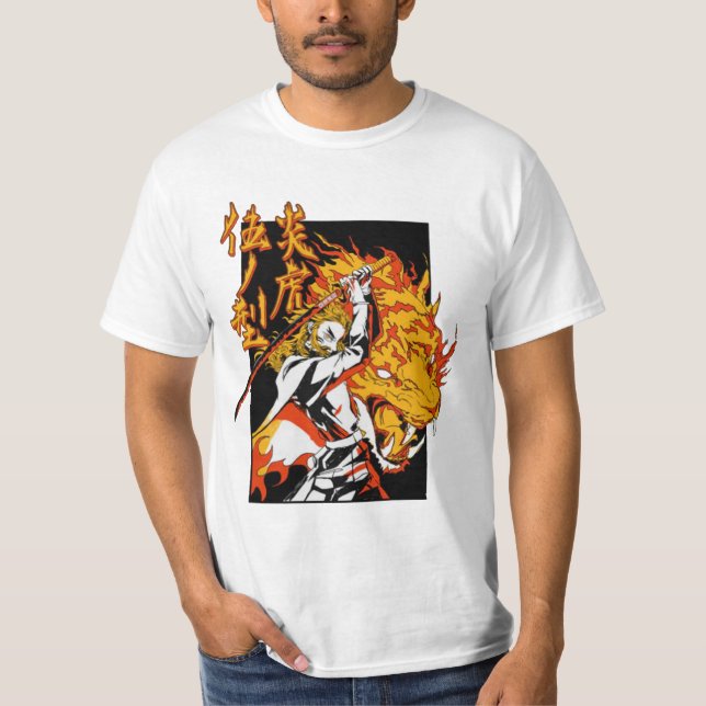 Camiseta Anime de kyojuro rengoku (Frente)