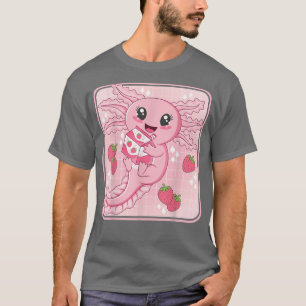 Camiseta Anime de Leite de Morango Rosa Kawaii Aesthet