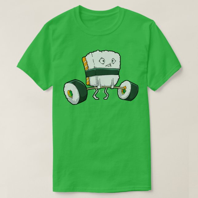 Camiseta Anime de levantamento de peso sushi (Frente do Design)