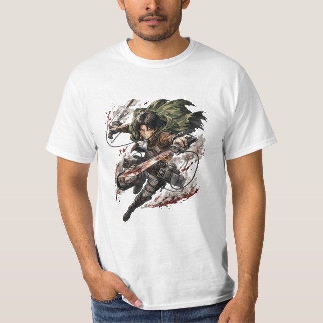 Camiseta Anime de Levi Ackerman – Attack on Titan (Frente)