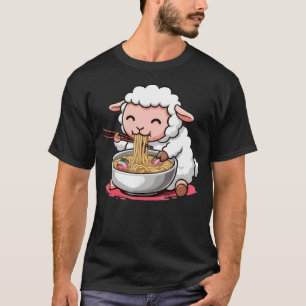 Camiseta Anime de Macarrão de Cordeiro Fofo Kawaii Bebê Cor