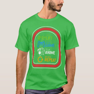 Camiseta Anime de Repetição de Amigos de Jogo de Levantamen
