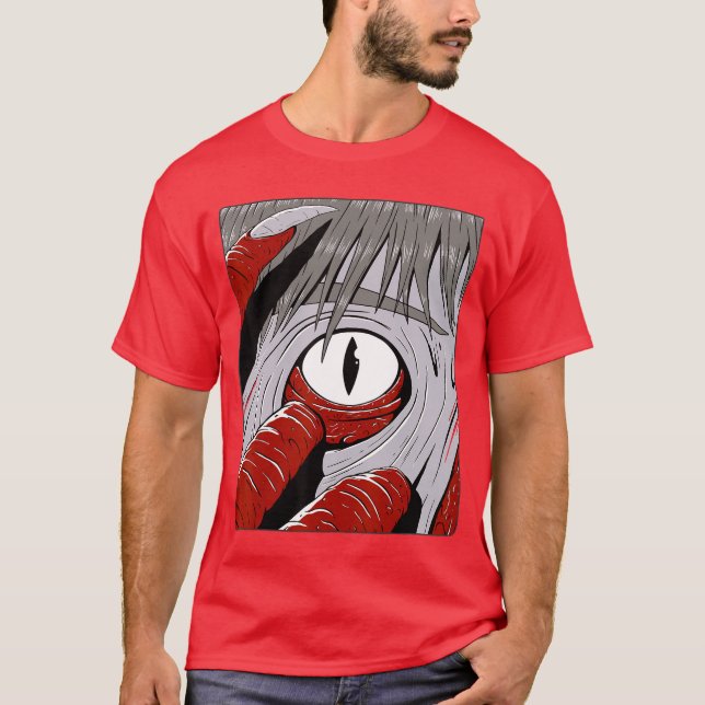 Camiseta Anime de terror engraçado e assustador (Frente)
