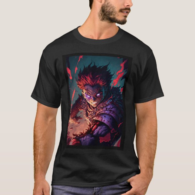 Camiseta Anime Demon Boy Hero Red Hair (Frente)