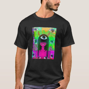 Camiseta Anime Demon Girl Olhos esquisitos