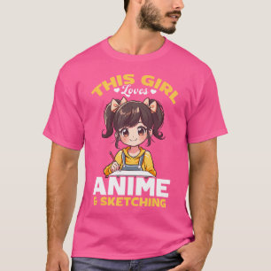 Camiseta Anime Desenhando Manga Otaku Desenhando Kawaii