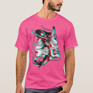 Camiseta Anime do Japão Kitsune Samurai Oni Vaporwave (2)