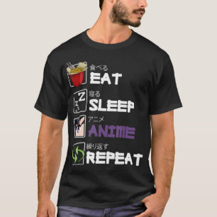 Camiseta Anime do Sono Repete Kawaii Otaku Manga Japão Fa