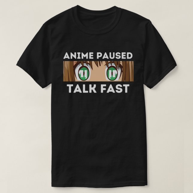 Camiseta Anime em Pausa Conversa Rápida (Frente do Design)