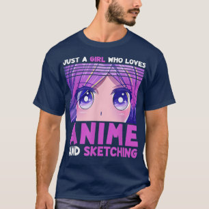 Camiseta Anime Engraçada Menina Apenas Uma Menina Que Ama A