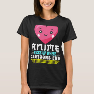 Camiseta Anime Engraçado Cita Anime Pega Onde Cartoons Le