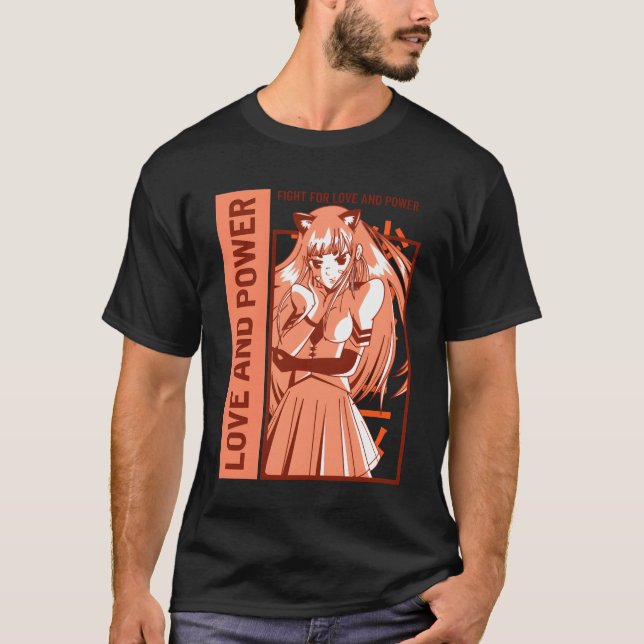 Camiseta Anime engraçado de amor e poder (Frente)