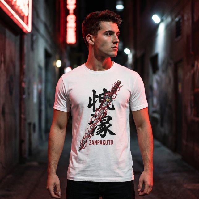 Camiseta Anime Espada Espirito Zanpakuto com Relâmpago Verm (Criador carregado)