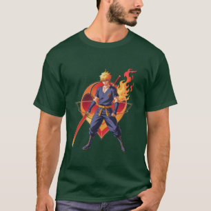 Camiseta Anime Flame Warrior - Design Epic Samurai