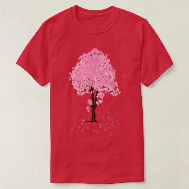 Camiseta Anime-flor-de-árvore-Sakura japonesa (Frente do Design)