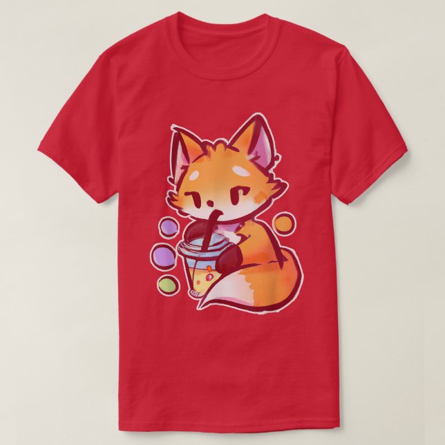Camiseta Anime Fo Drinking Bubble Tea Kawaii40  (Frente do Design)