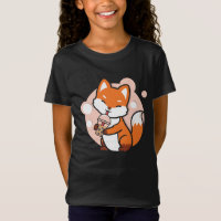 Anime Fox Bebendo Boba Tea Girls Graphic
