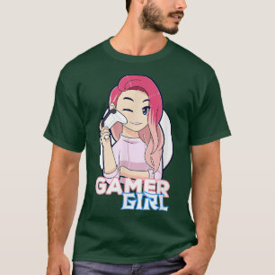Camiseta Anime Gamer Cute Girl Gaming Kawaii 