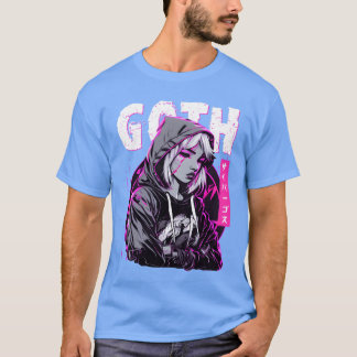 Camiseta Anime Garota Triste Gótica Japonesa Cybergoth Vapo