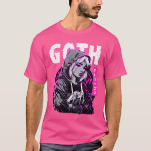 Camiseta Anime Garota Triste Gótica Japonesa Cybergoth Vapo