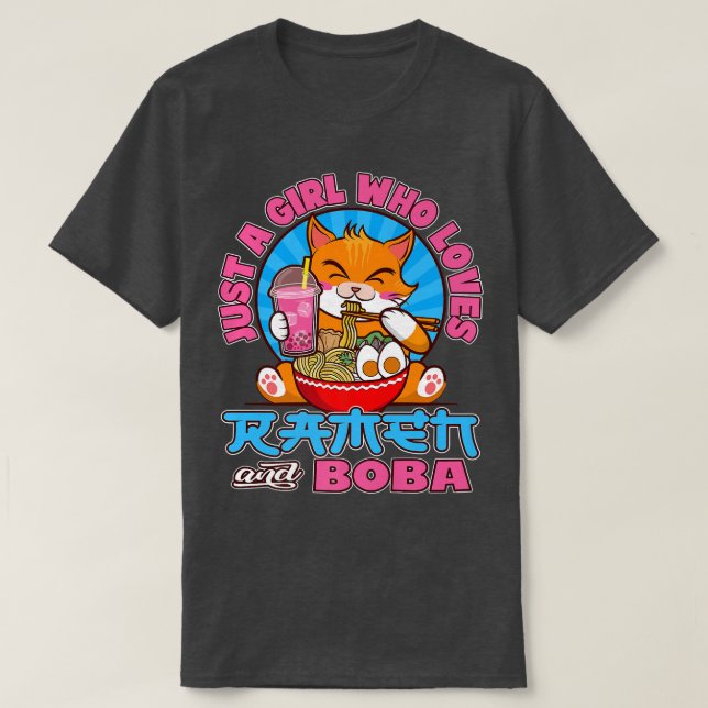 Camiseta Anime Gift Teen Girl É Uma Menina Que Ama Ramen B (Frente do Design)
