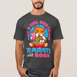 Camiseta Anime Gift Teen Girl É Uma Menina Que Ama Ramen B