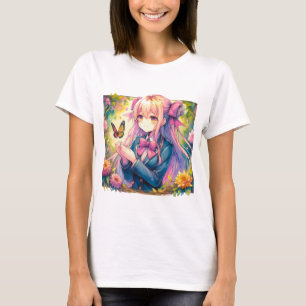 Camiseta Anime Girl and Butterfly