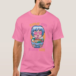 Camiseta Anime Girl And Ramen Lover - Cute Kawaii - Manga O