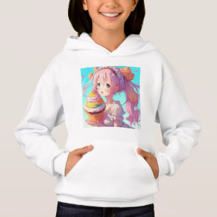 Camiseta Anime Girl com Cupcake Whimsical