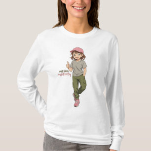 Camiseta Anime Girl - dgn3 de Maaya_Impressão, LSleeve femi