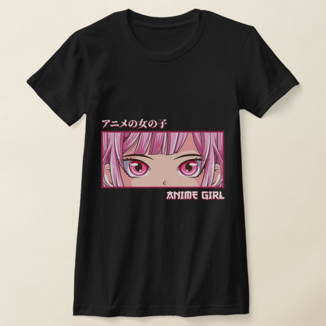 Camiseta Anime Girl Eyes Japonês Art Anime Estético (Postura )