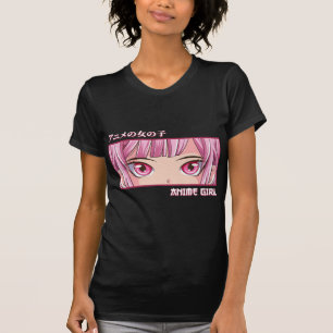 Camiseta Anime Girl Eyes Japonês Art Anime Estético