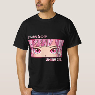 Camiseta Anime Girl Eyes Japonês Art Anime Estético
