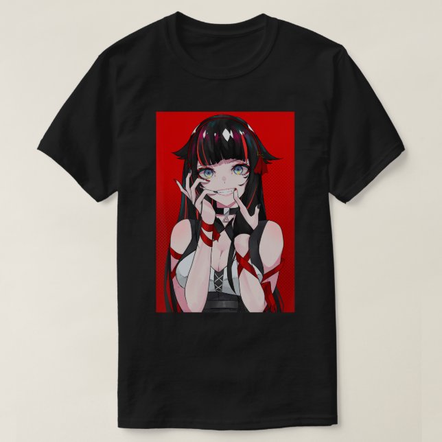 Camiseta Anime Girl Kawaii Waifu Aestética japonesa Manga O (Frente do Design)