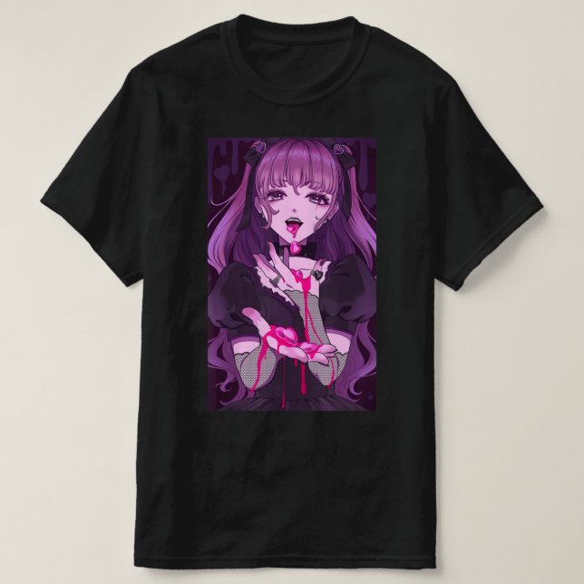 Camiseta Anime Girl Kawaii Waifu Aesthetic Japanese Otaku 8 (Frente do Design)