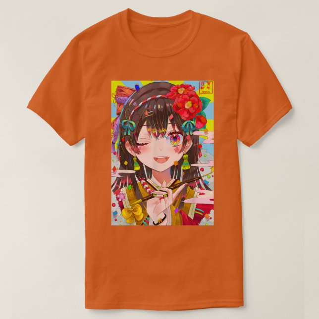Camiseta Anime Girl Kawaii Waifu - Estética japonesa Otaku  (Frente do Design)