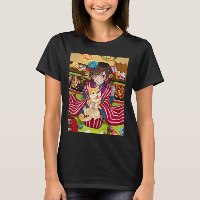 Camiseta Anime Girl Kawaii Waifu - Estética japonesa Otaku2 (Frente)