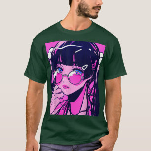 Camiseta Anime Girl Kawaii Waifu - Estética Rosa Japonesa O