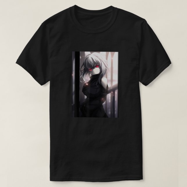 Camiseta Anime Girl Kawaii Yandere Waifu - Japonês estético (Frente do Design)