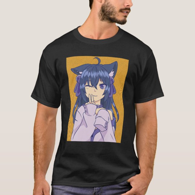 Camiseta Anime Girl Lofi Aestética Da Kawaii Retro 90S Japa (Frente)