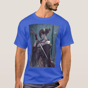 Camiseta Anime Girl Samurai Waifu - Estética japonesa Otaku