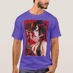 Camiseta Anime Girl Samurai Waifu japonês estético Otaku 