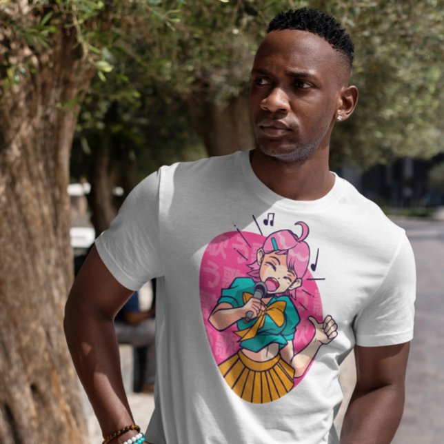 Camiseta Anime Girl Singing (Criador carregado)