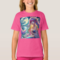 Anime Girl Singing Moonlight Pixie Rainbow Mermaid