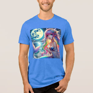 Camiseta Anime Girl Singing Moonlight Pixie Rainbow Mermaid