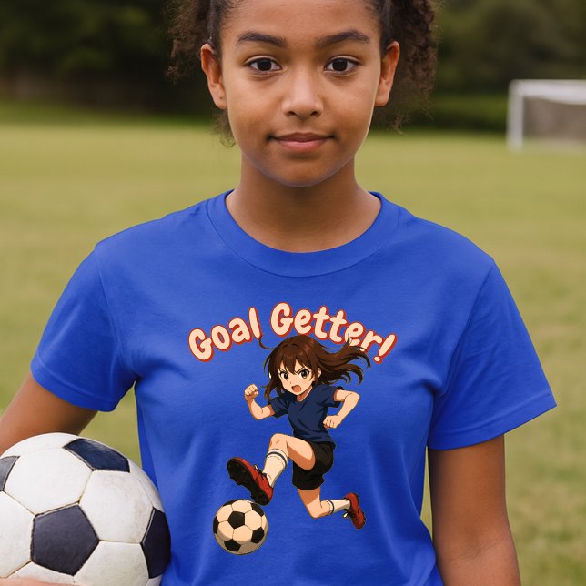 Camiseta Anime Girl Soccer Player Goal Getter (Criador carregado)