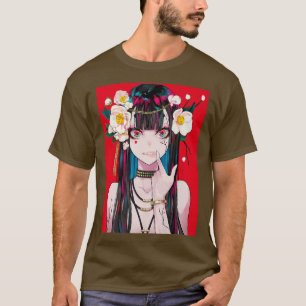 Camiseta Anime Girl Waifu japonês estético Kawaii Otaku P