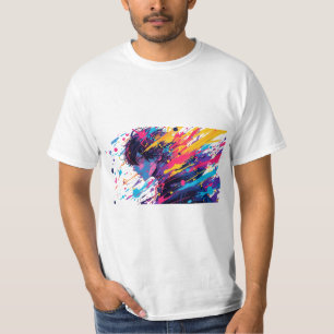 Camiseta Anime Graffiti Caos — Arte Anime Masculina Explosã