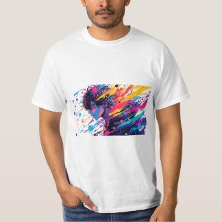 Camiseta Anime Graffiti Chaos — Color Splash Men Anime Art