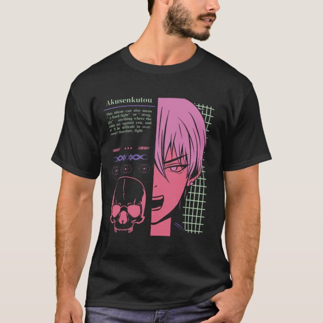 Camiseta Anime Grunge Japonês (Frente)